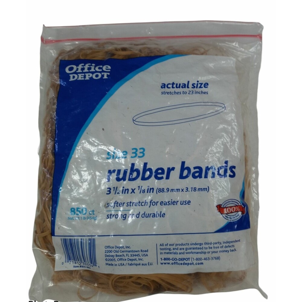 850ct Rubber Bands Size 33,  3 1/2in X 1/8in